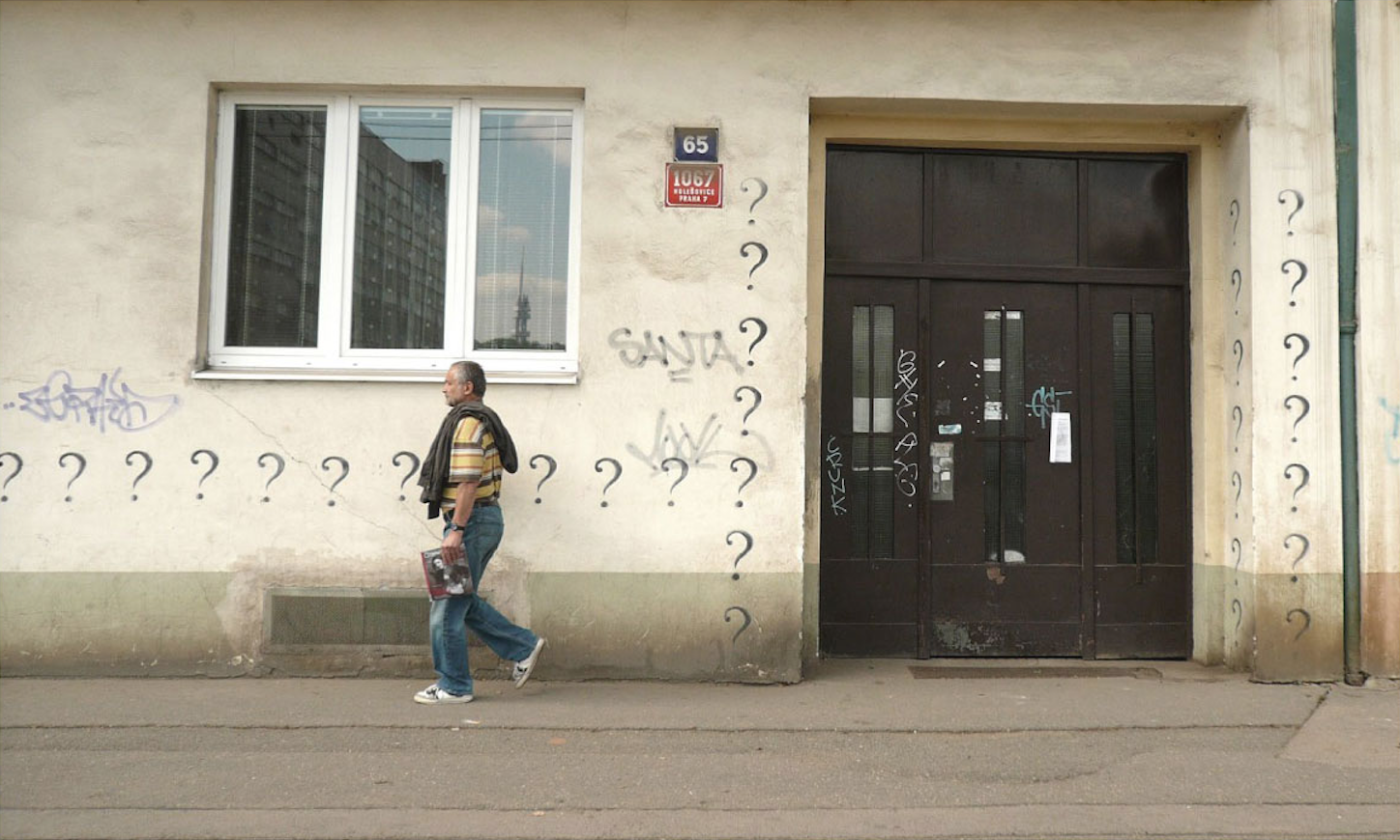 Questions on a Prague wall